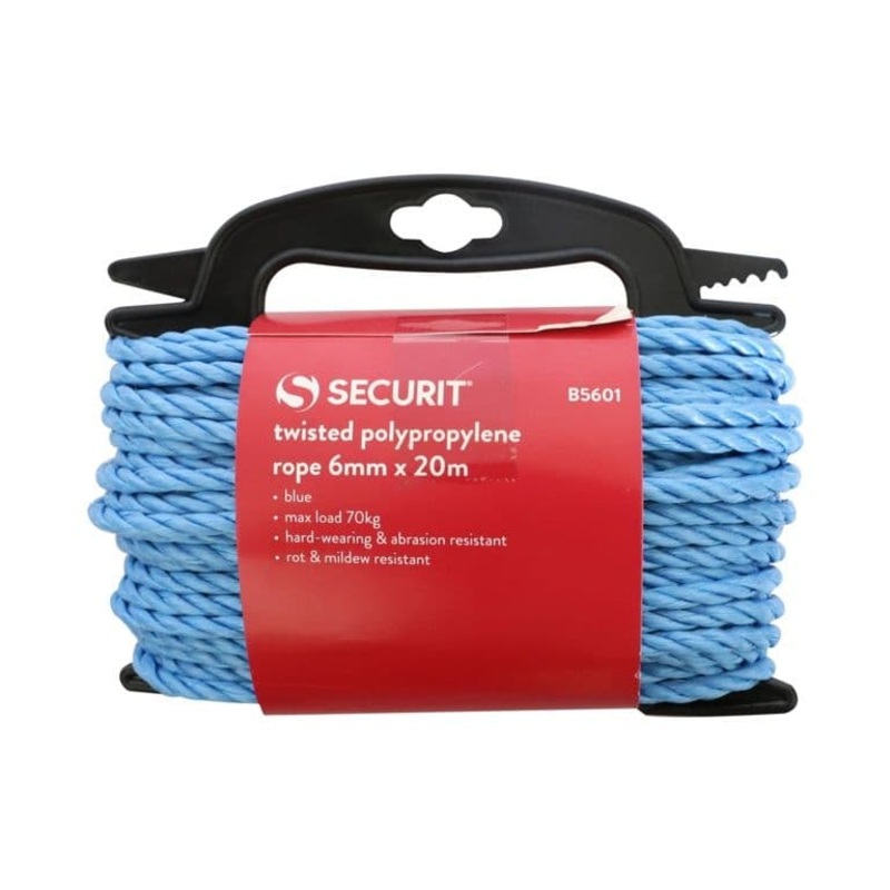 Securit Twisted Polypropylene Rope Blue – 6mm x 20m