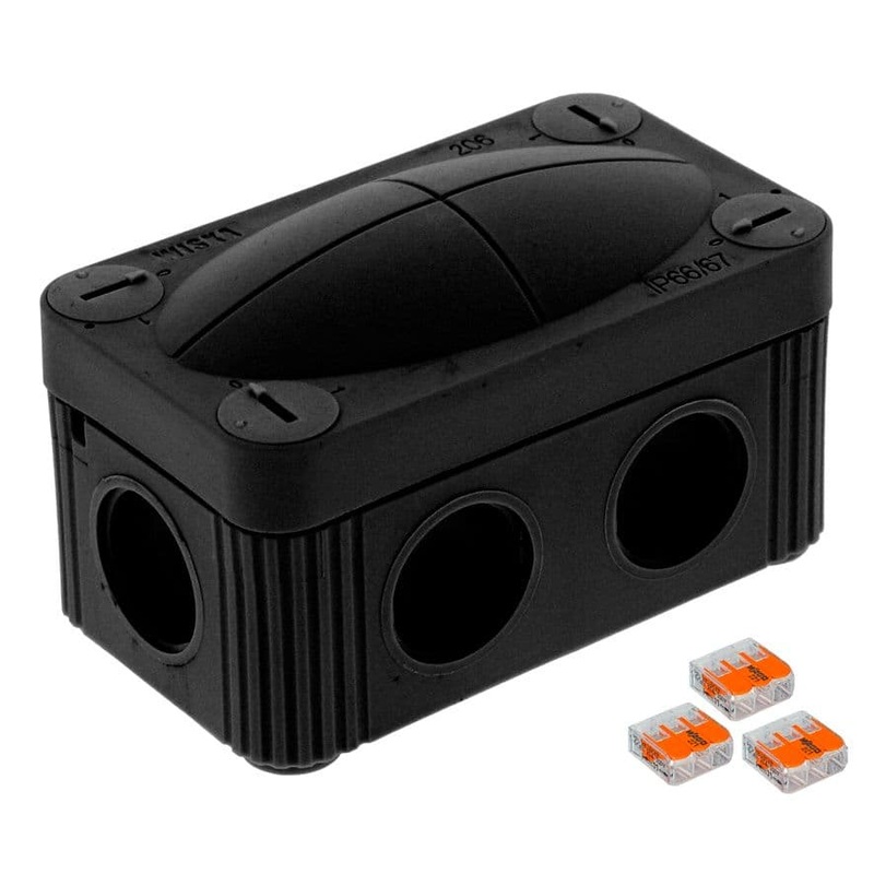 Wiska Combi 206/3XWAGO Junction Box – IP66/67 Black