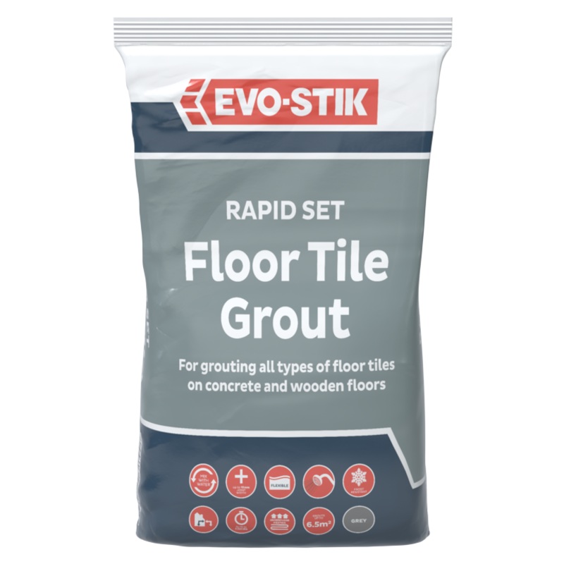Evo-Stik Tile A Floor Fast Set Grout for All Tiles – 5kg – Grey