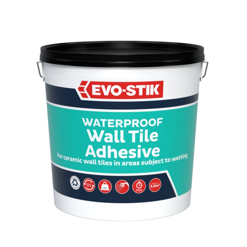 Evo-Stik Tile A Wall Waterproof Adhesive for Ceramic Tiles – 5L