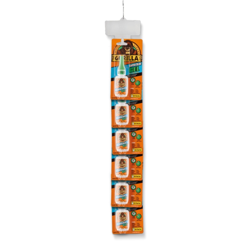 Gorilla Super Glue Gel 15g Gel – 6 Piece Clip Strip