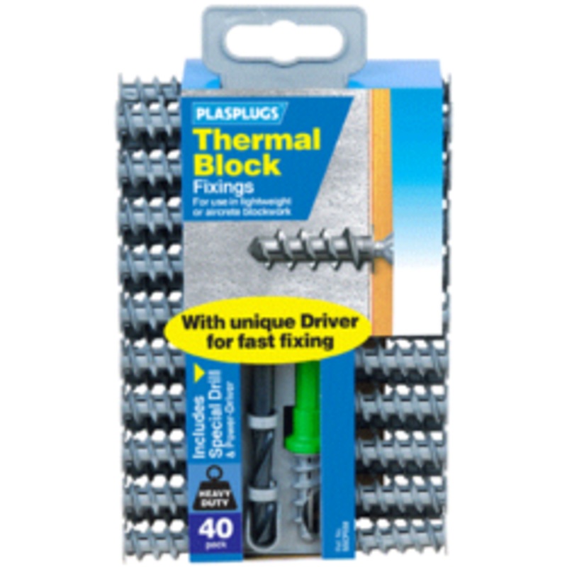 Plasplugs Thermal Block Fixings – Pack 40