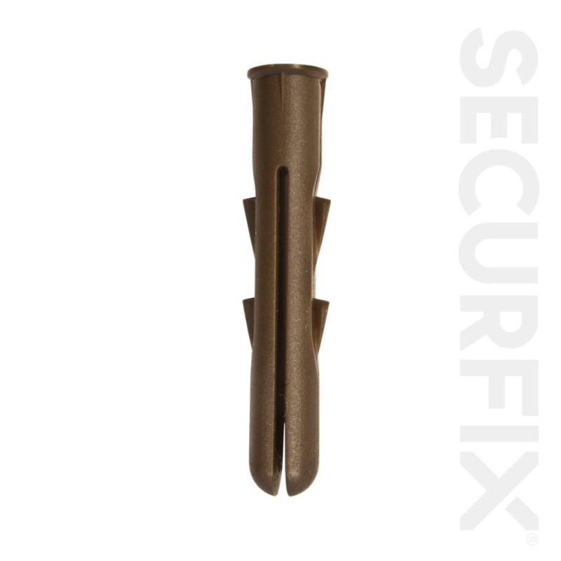 Securfix Heavy Duty Wall Plugs Brown – 100 Pack