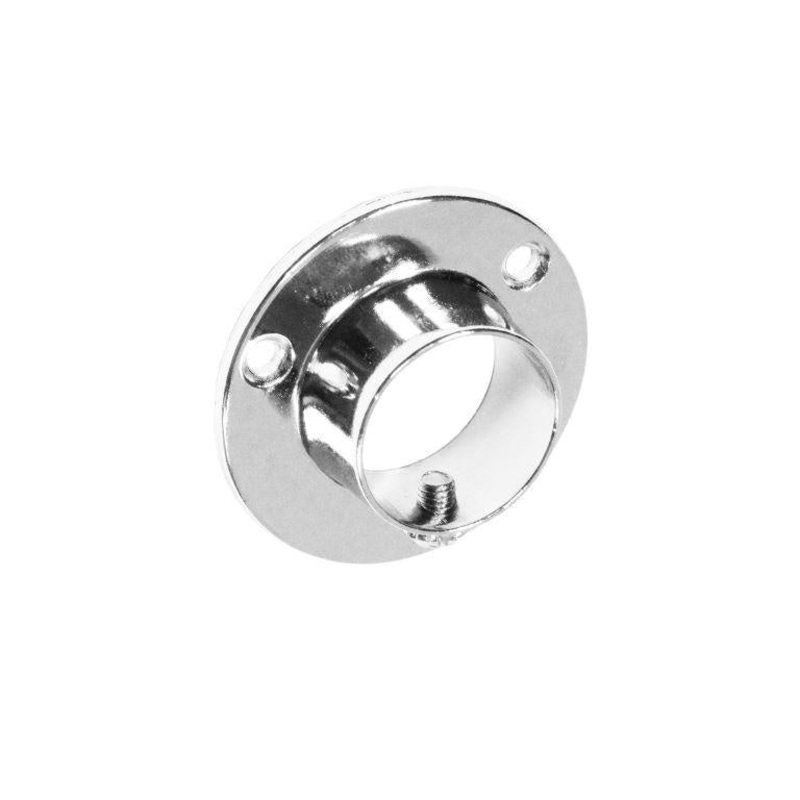 Securit Chrome End Socket With Screw – 25mm Pack 2