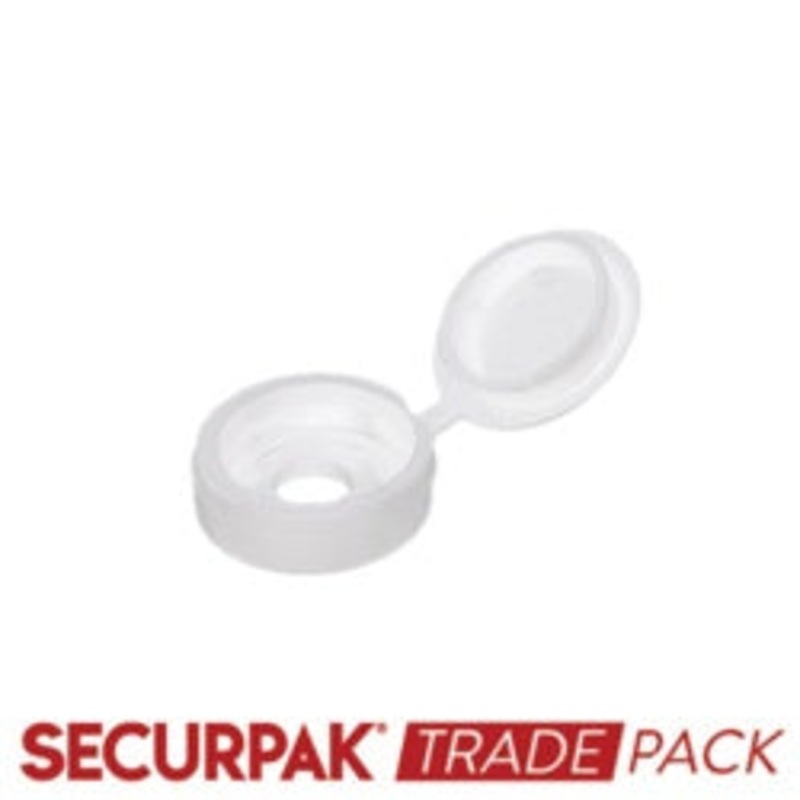 Securpak Fold Over Screw Caps White – 100 Pack