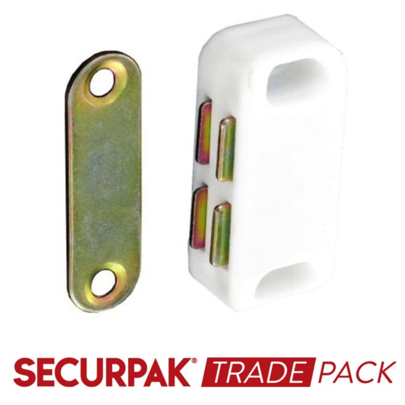 Securpak Magnetic Catch White 30mm – 25 Pack