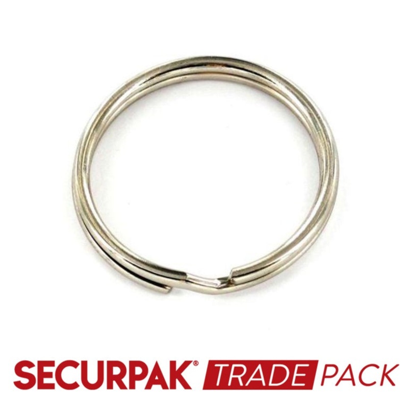 Securpak Steel Split Key Ring Zinc Plated 19mm – 50 Pack
