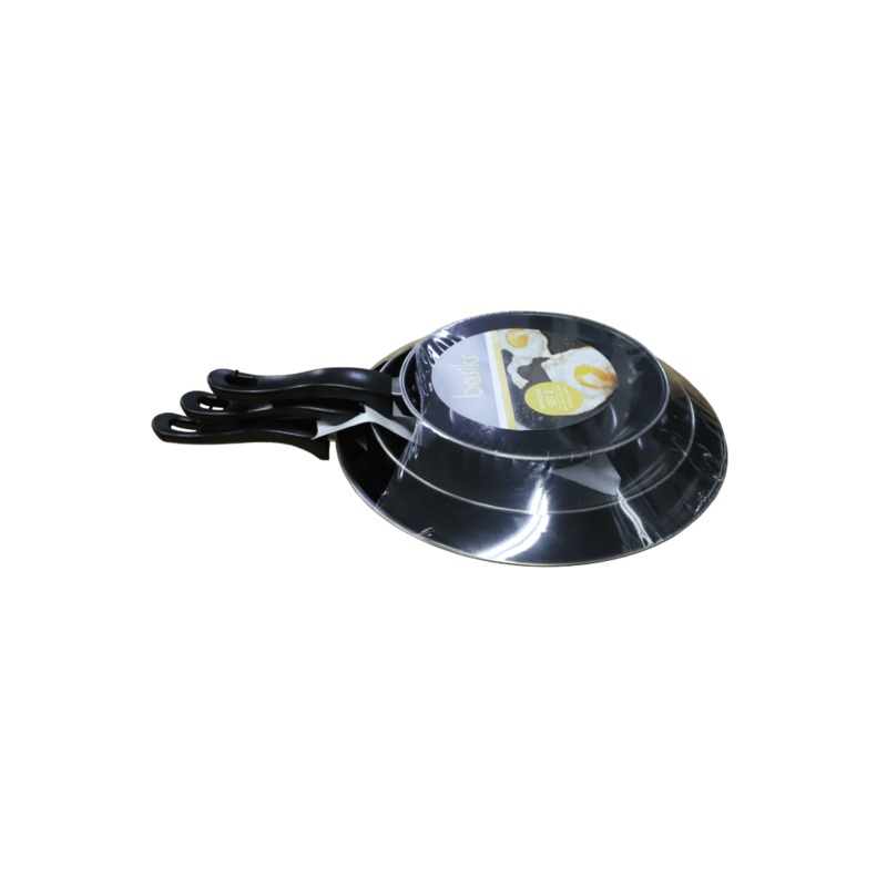 Basiks Carbon Steel Frying Pan Set – 3 Piece