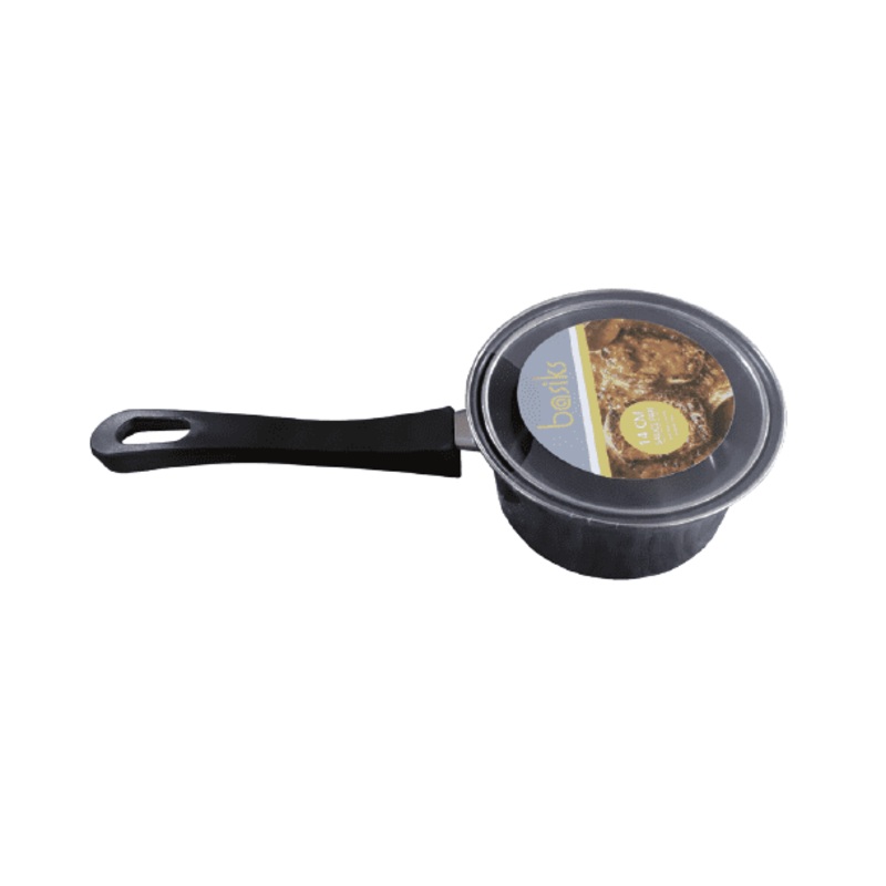 Basiks Carbon Steel Saucepan And Lid – 14cm