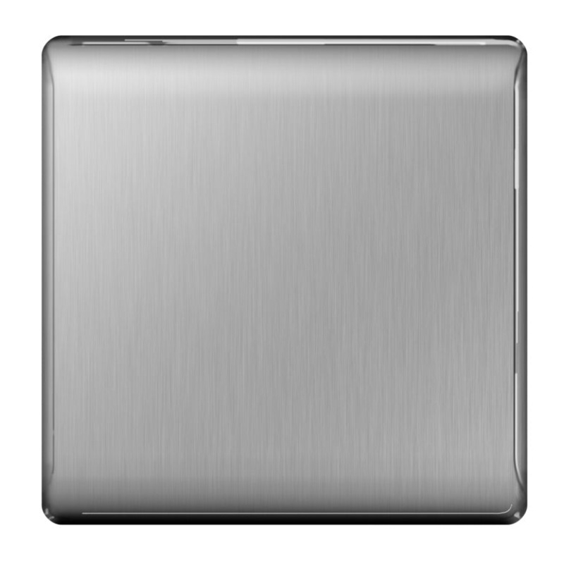 BG Brushed Steel Blank Plate – 1 Gang