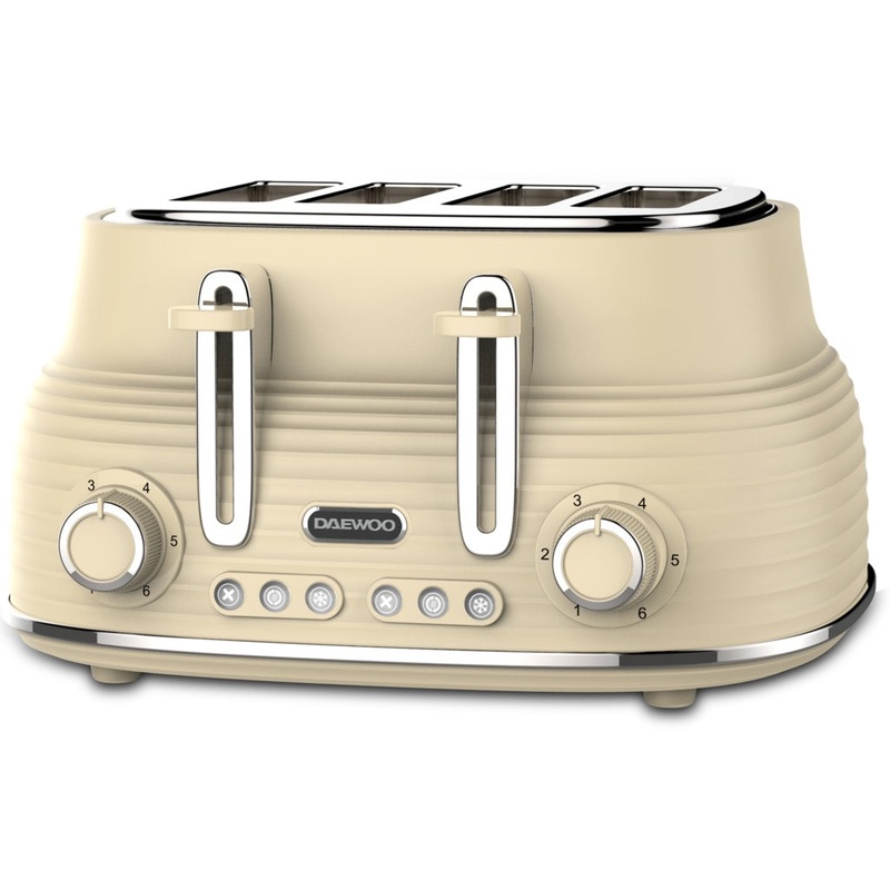 Daewoo Sienna 4 Slice Toaster – Cream