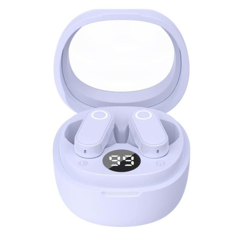Itek TWS Earbuds With LED Display & Case – Purple