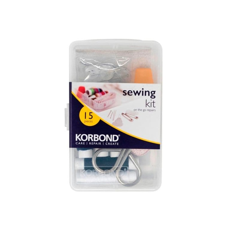 Korbond Sewing Kit PVC Case – 15 Piece