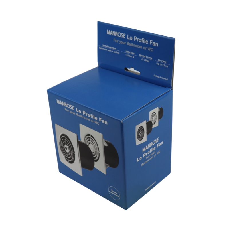 Manrose Low Profile Fan + Timer Chrome – 4/100mm