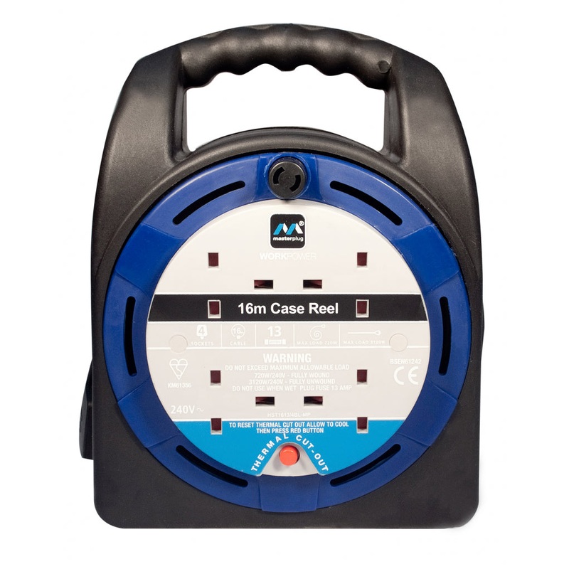 Masterplug 4 Gang Handbag Cable Reel – 16m