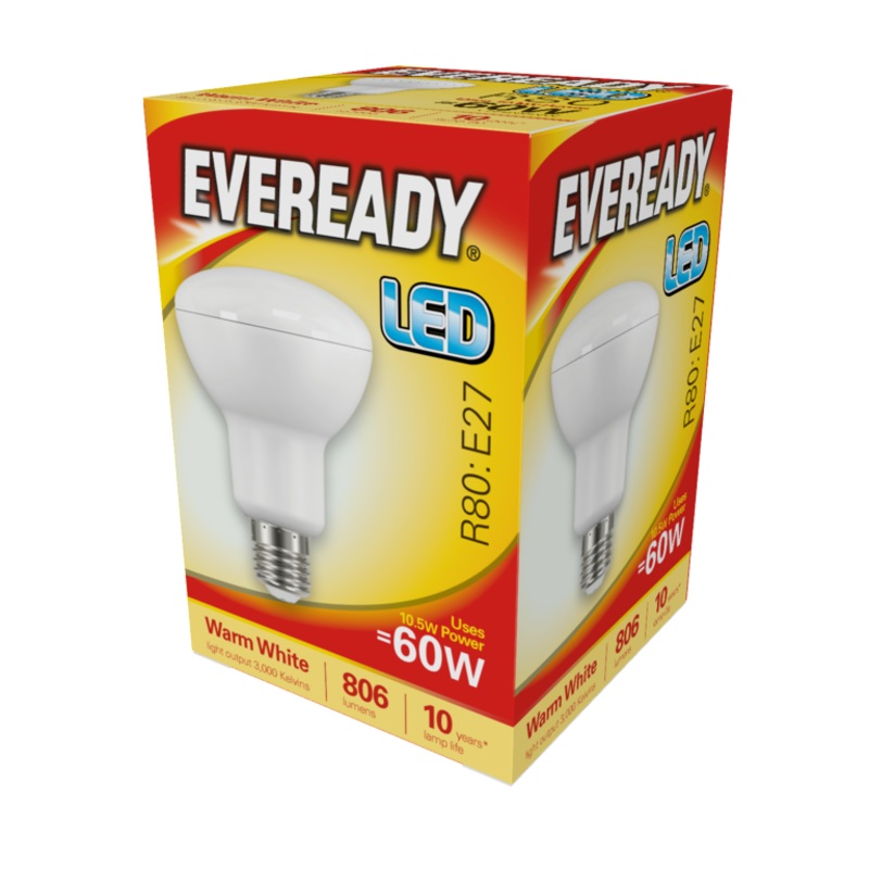 Eveready LED R80 10.5W – 806lm Warm White 3000k E27