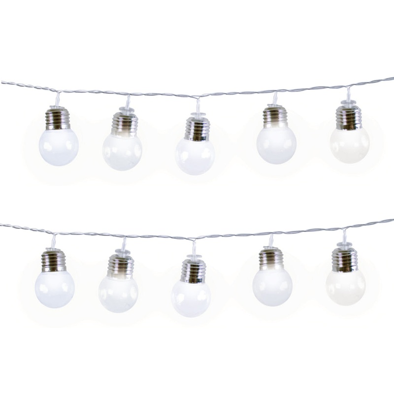 GardenKraft Party Bulb Lights – 50 Bulb Warm White