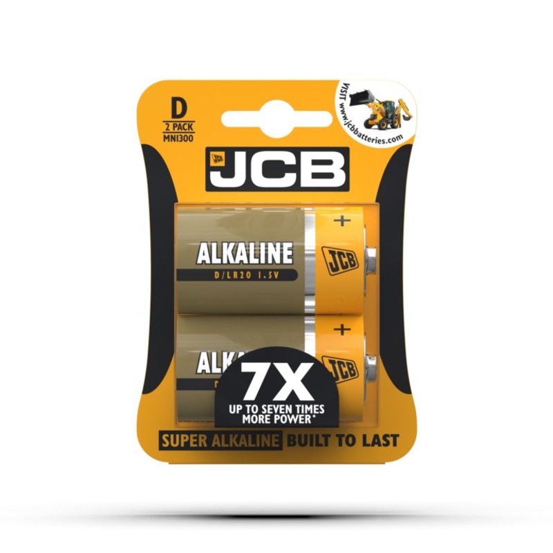 JCB Alkaline Batteries D Cell – Pack 2