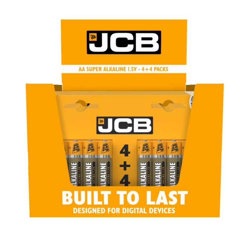 JCB Super Alkaline Batteries 4 Plus 4 – AA
