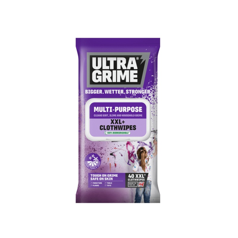 Ultragrime Life Multi Purpose Pomelo Cloth Wipes – XXL 40 Pack