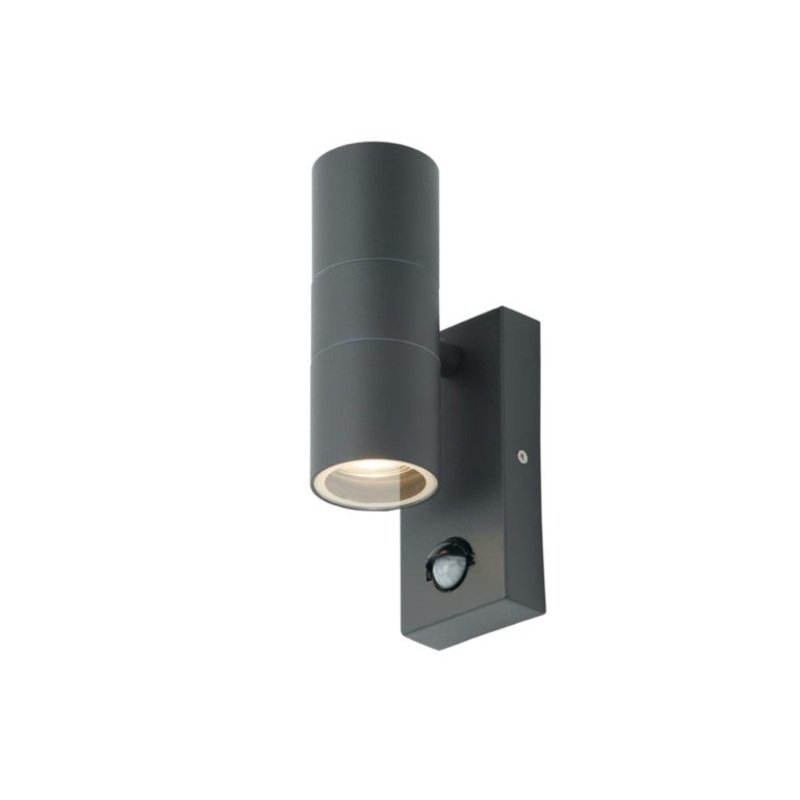 Zinc Leto 2 Light With PIR – Anthracite
