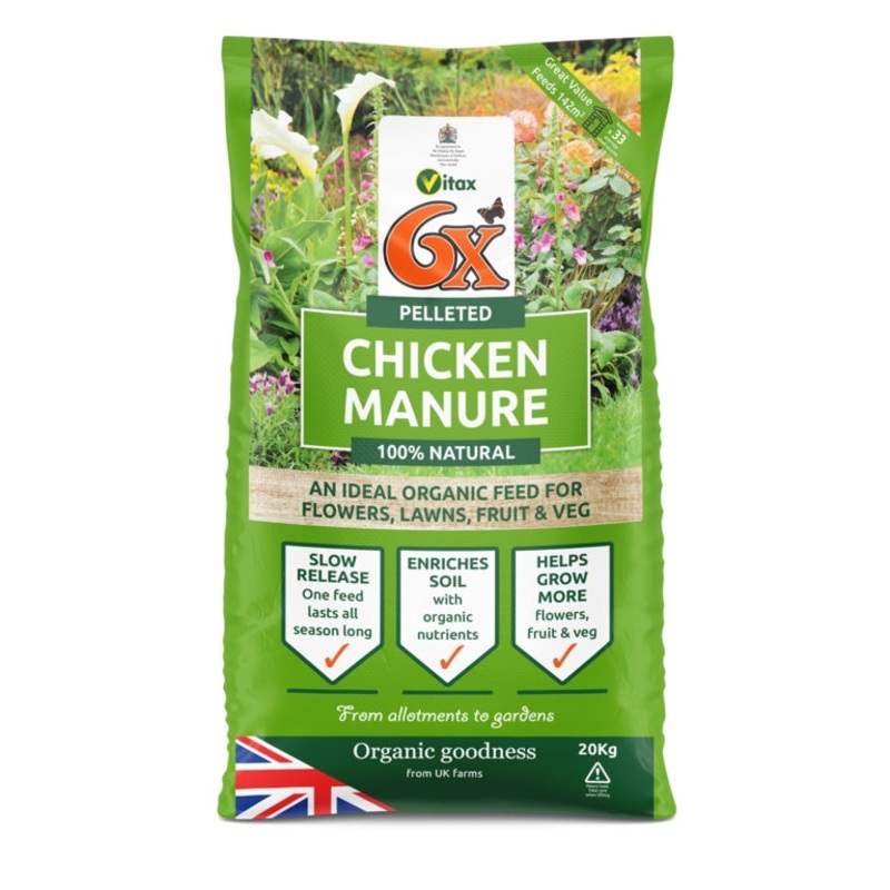 Vitax 6x Pelleted Chicken Manure – 20kg