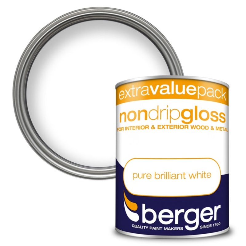 Berger Non Drip Gloss 1.25L – Pure Brilliant White