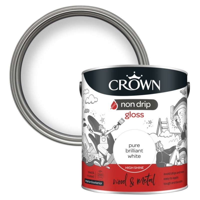 Crown Non Drip Gloss 2.5L – Pure Brilliant White