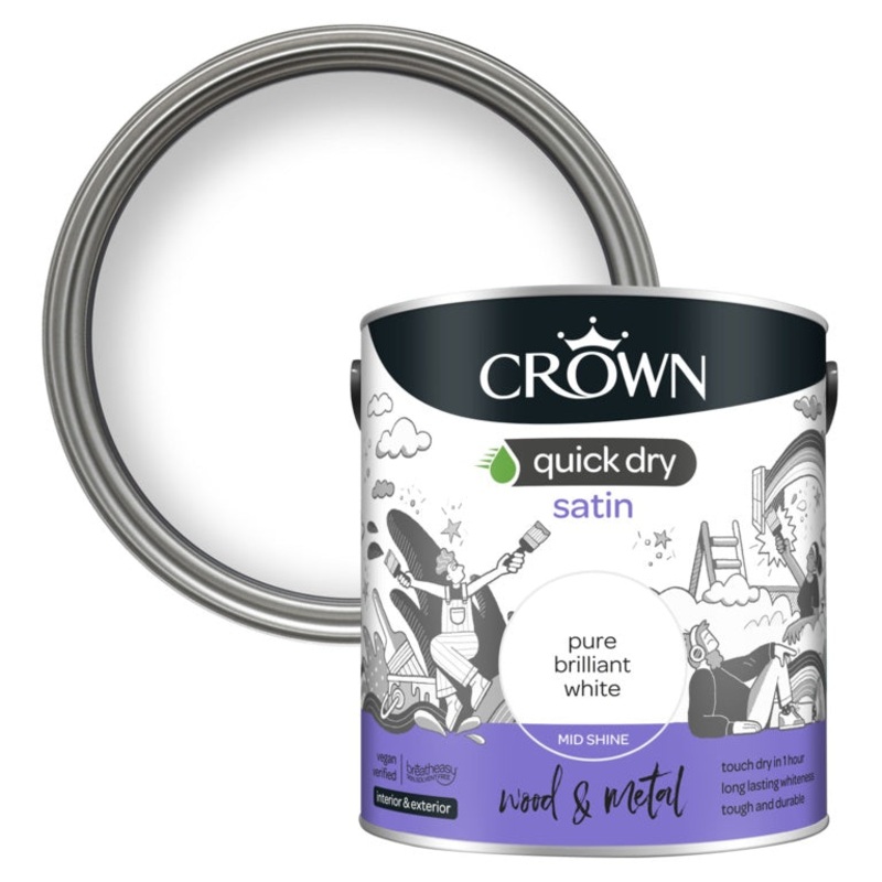 Crown Quick Dry Satin 2.5L – Pure Brilliant White