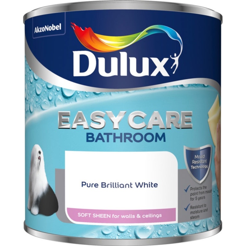 Dulux Easycare Bathroom Soft Sheen 1L – Pure Brilliant White
