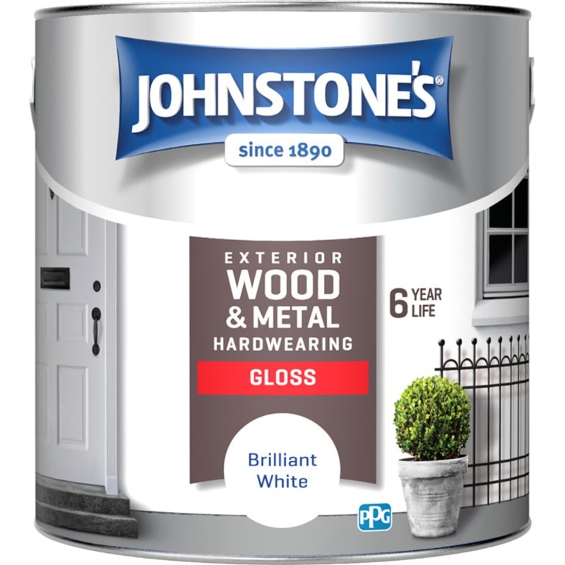 Johnstone’s Exterior Hardwearing Gloss – Brilliant White – 2.5L