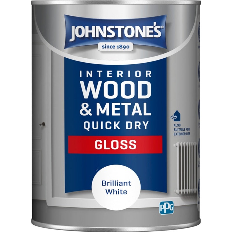 Johnstone’s Quick Dry Gloss – Brilliant White – 1.25L