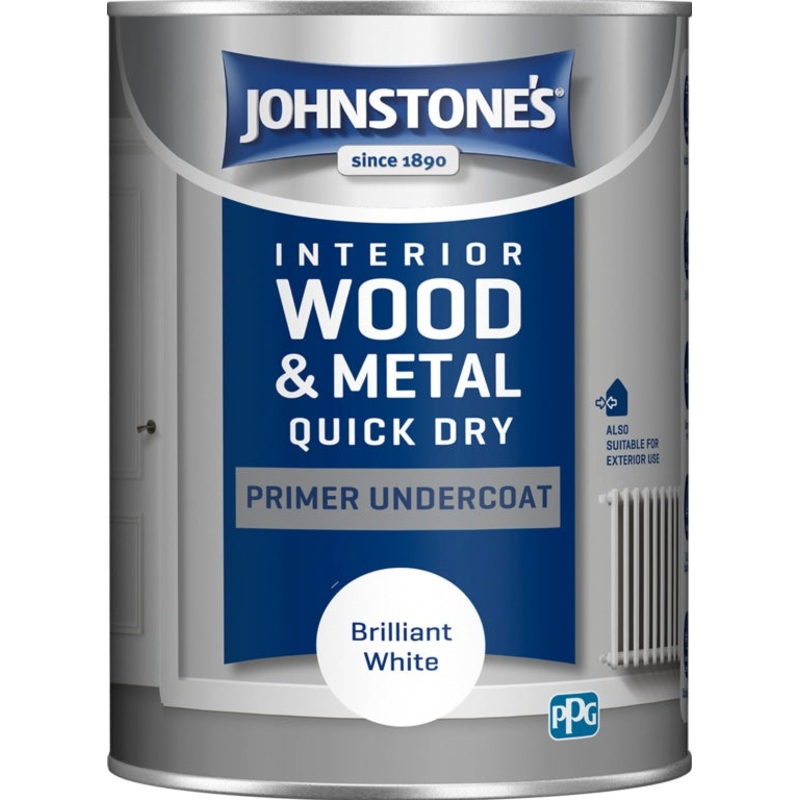 Johnstone’s Quick Dry Primer Undercoat – Brilliant White – 1.25L