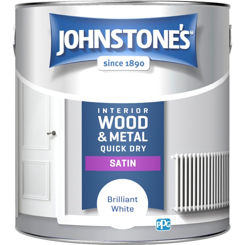 Johnstone’s Quick Dry Satin – Brilliant White – 2.5L