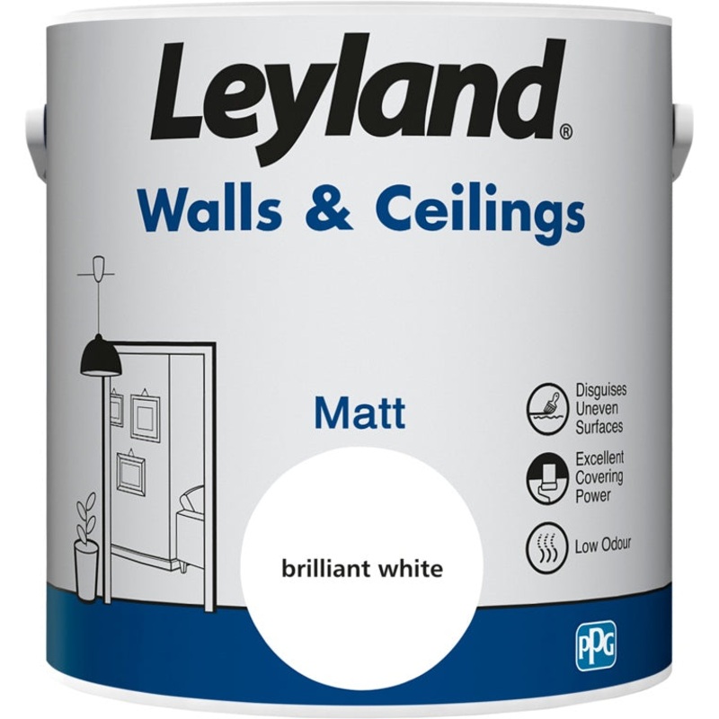 Leyland Walls & Ceilings Matt 2.5L – Brilliant White