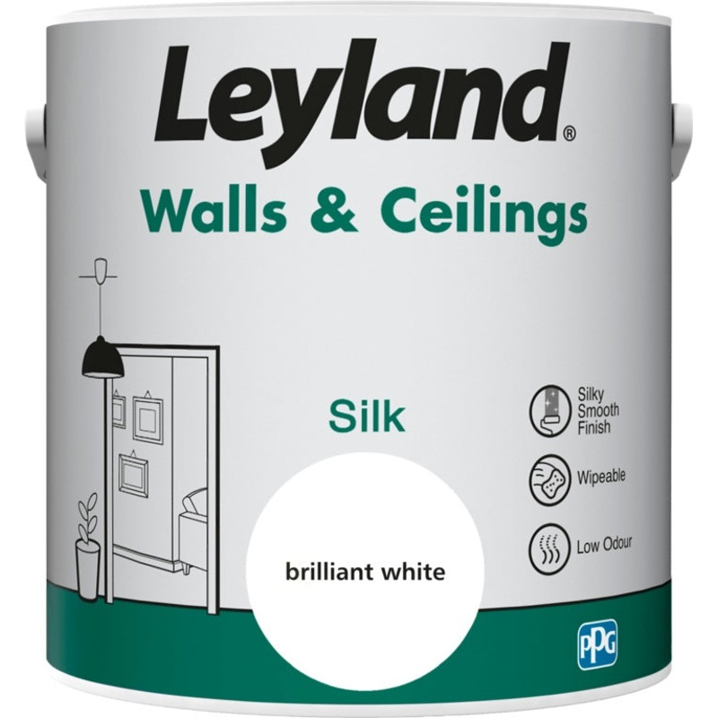 Leyland Walls & Ceilings Silk 2.5L – Brilliant White