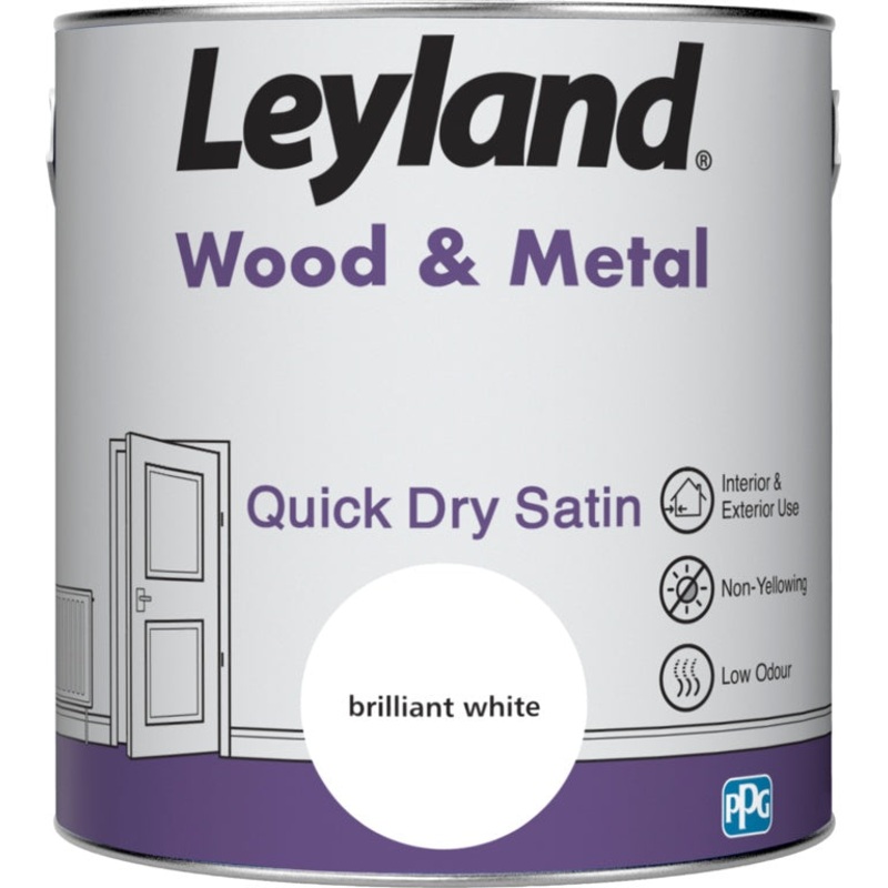 Leyland Wood & Metal Quick Dry Satin 2.5L – Brilliant White