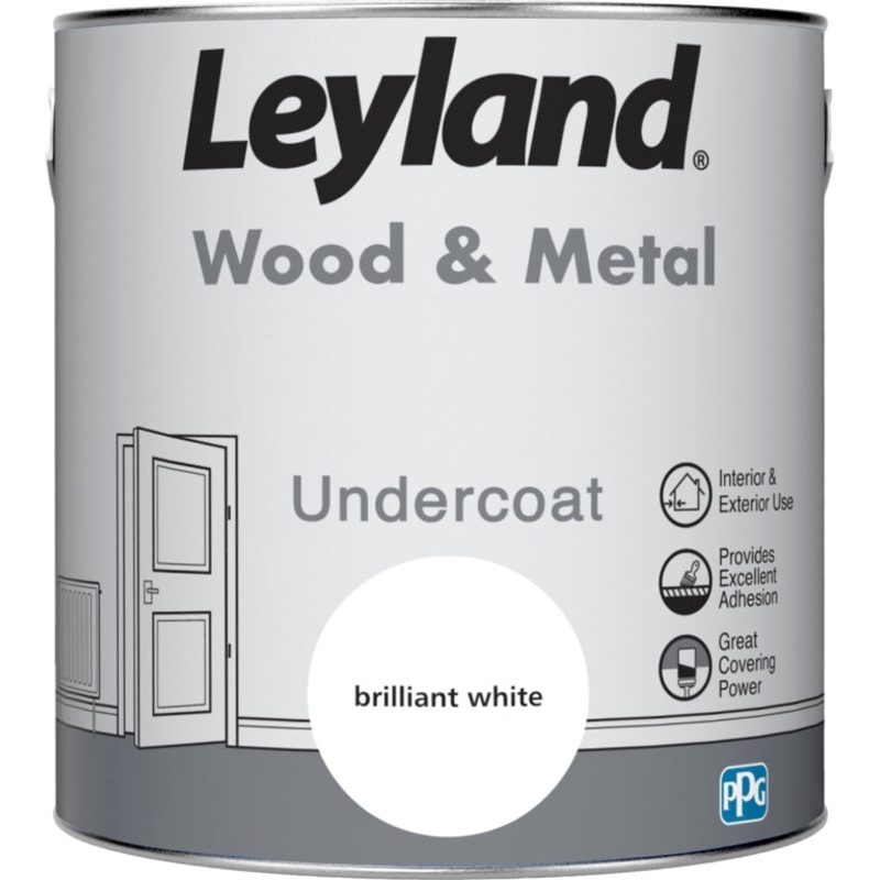 Leyland Wood & Metal Undercoat 2.5L – Brilliant White