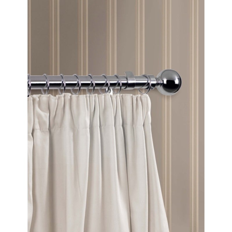 Woodside Chrome Finish Curtain Pole – 180cm, 28mm diameter