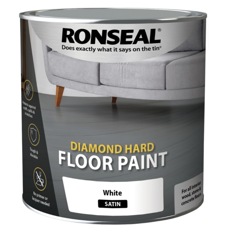 Ronseal Diamond Hard Floor Paint 2.5L – White Satin