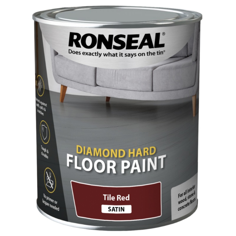 Ronseal Diamond Hard Floor Paint 750ml – Red