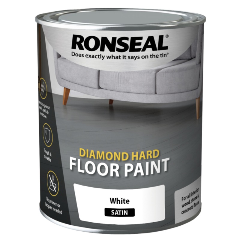 Ronseal Diamond Hard Floor Paint 750ml – White