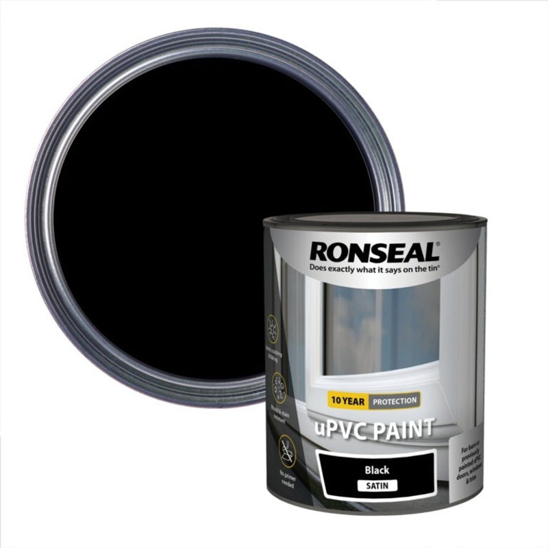 Ronseal UPVC Paint 750ml – Black Satin