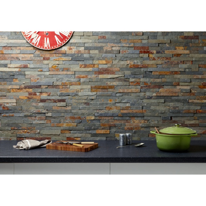 Verona Split Face Slate Cladding – Multi Coloured 100 x 360mm