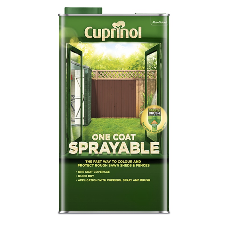 Cuprinol One Coat Sprayable Fence Treatment 5L – Autumn Gold