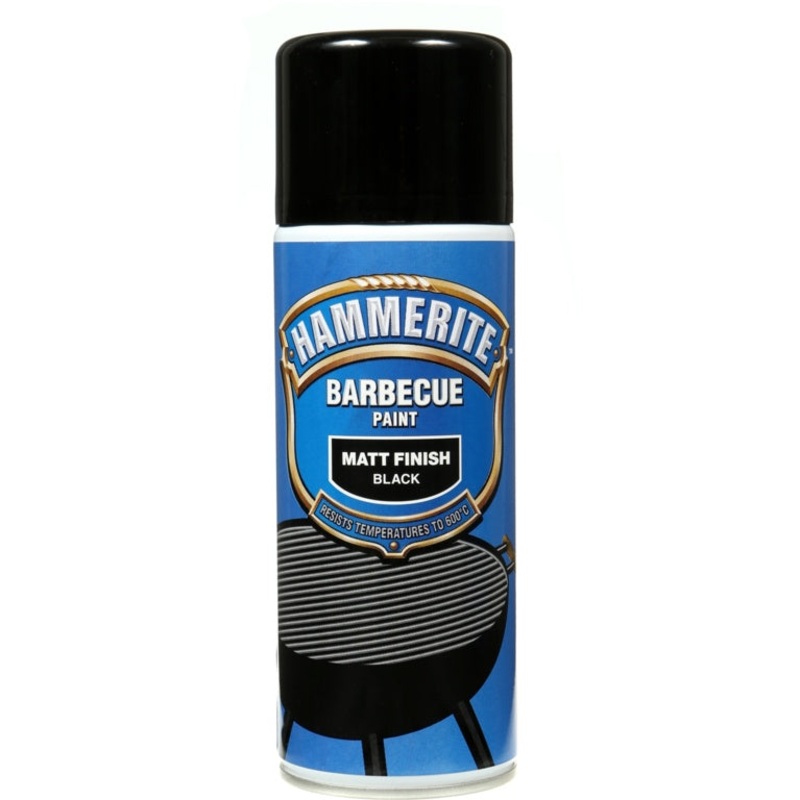 Hammerite Barbecue Paint 400ml Aerosol – Matt Black