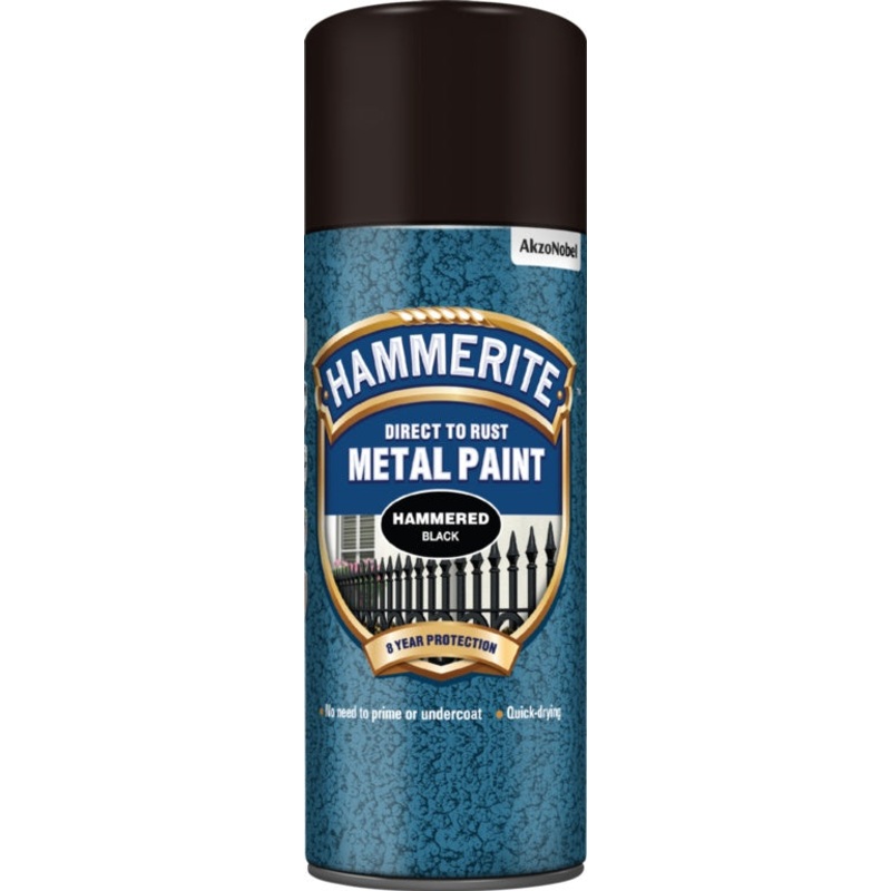 Hammerite Metal Paint 400ml Aerosol – Hammered Black