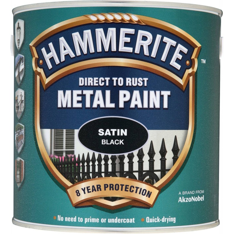 Hammerite Metal Paint Satin 2.5L – Black