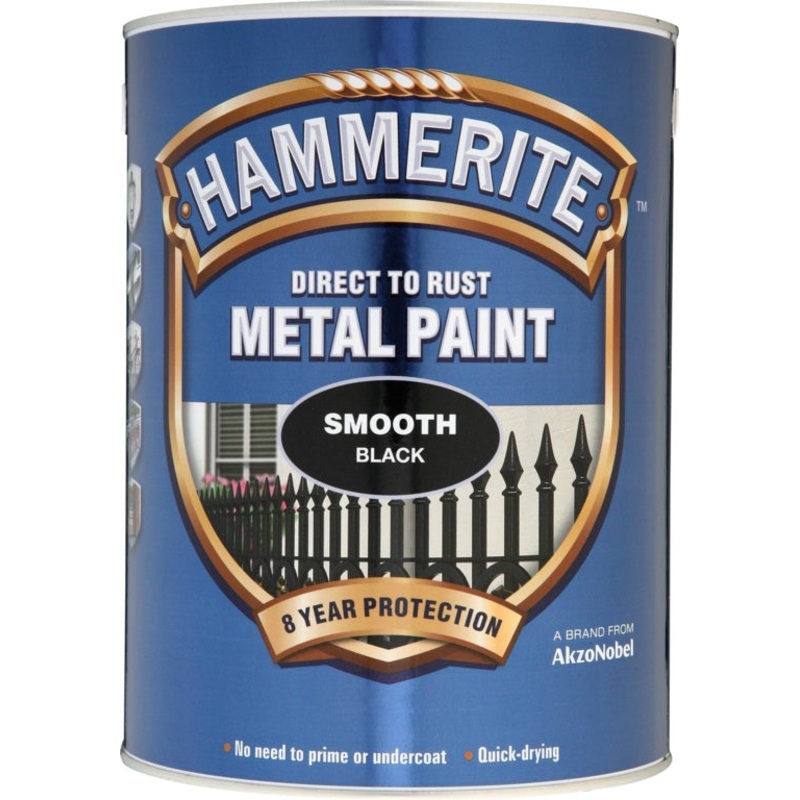 Hammerite Metal Paint Smooth 5L – Black