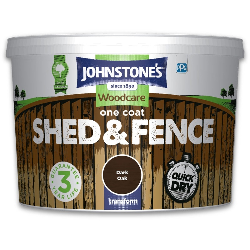 Johnstone’s One Coat Shed And Fence 9L – Dark Oak